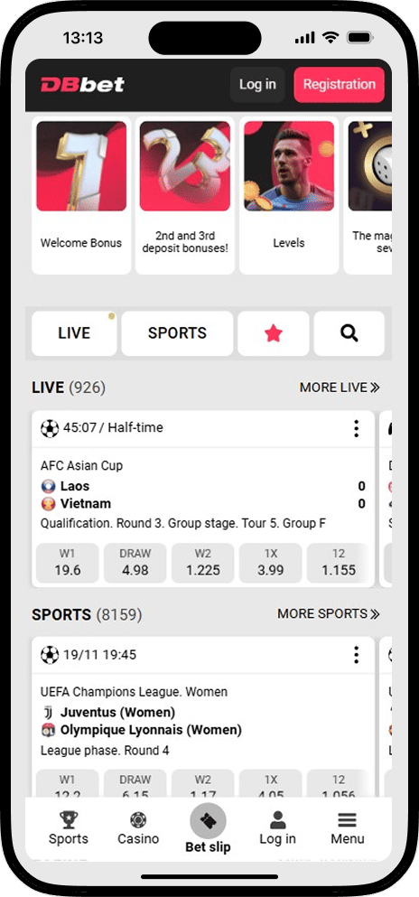 DBbet App Homepage